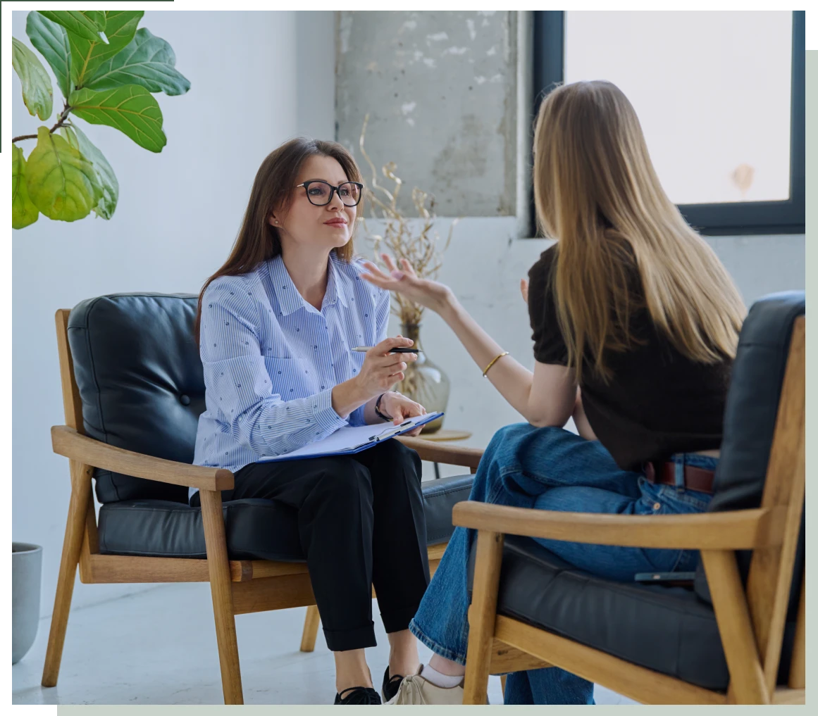 Counseling session in modern office